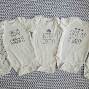 Baby Rae Dunn 3-6 months onsies (5)